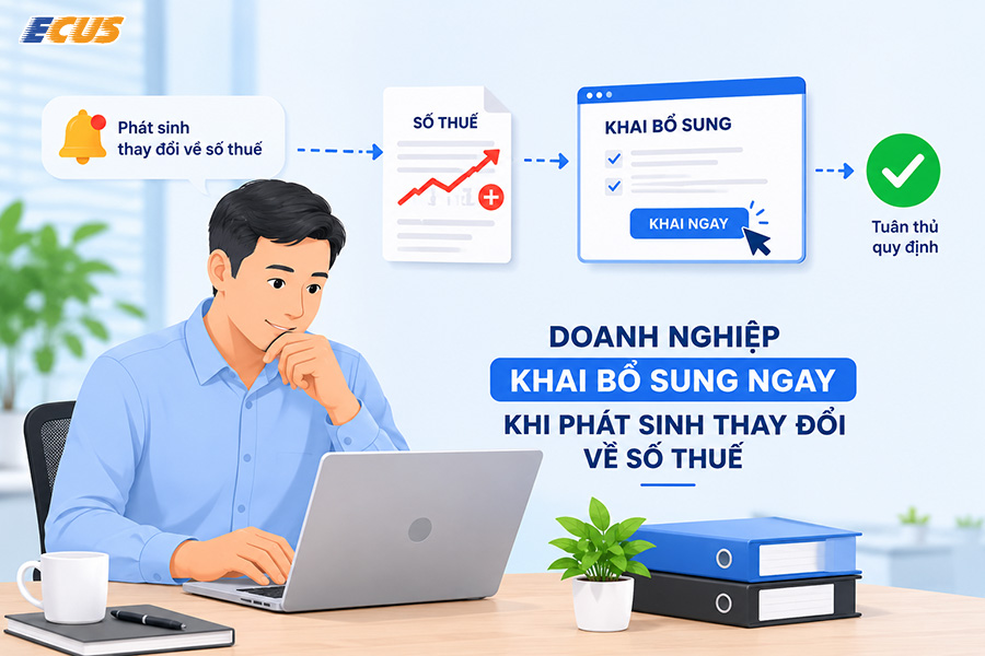 Phải Doanh nghiệp khai bổ sung ngay khi phát sinh thay đổi về số thuế
