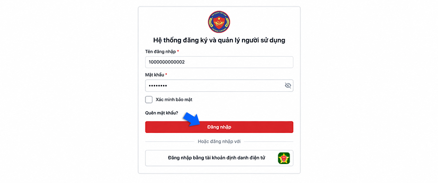 Chọn Đăng nhập