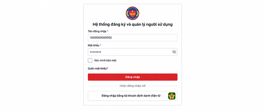 Hệ thống hiển thị màn hình đăng nhập