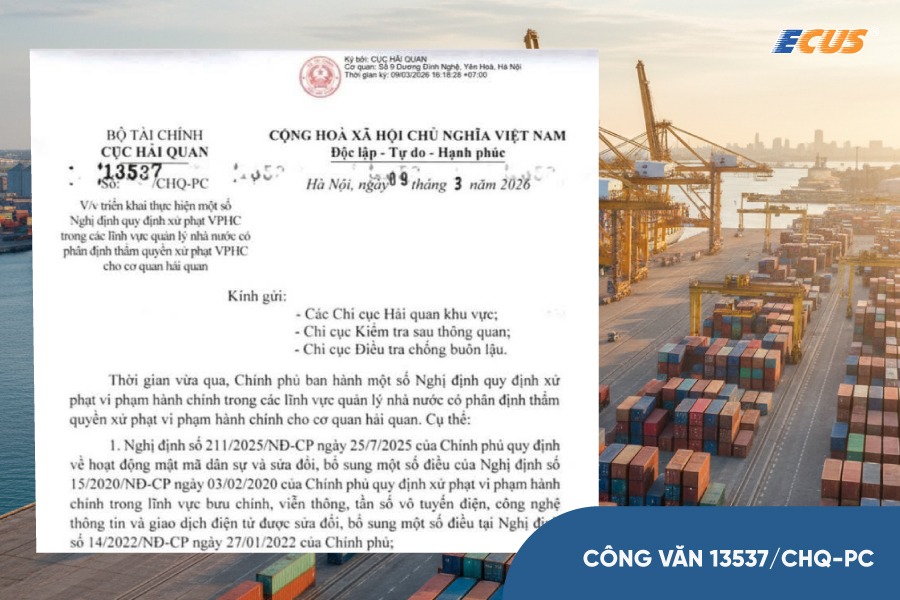 Công văn 13537/CHQ-PC chỉ đạo nhiều Nghị định về xử phạt VPHC.