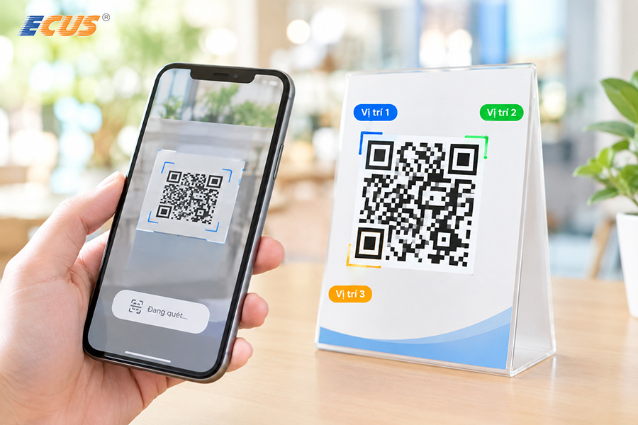 Mã QR Code với ba ô định vị ở ba góc