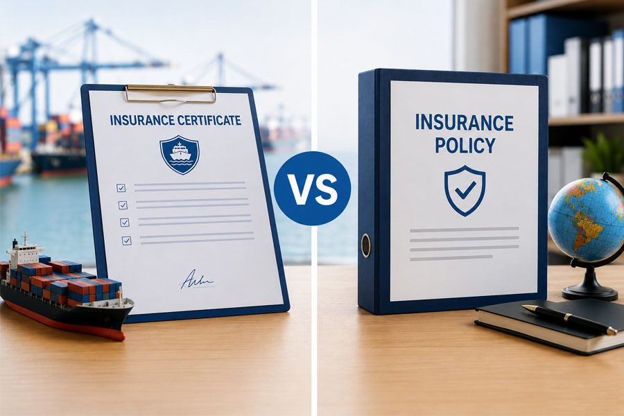 Điểm giống và khác nhau giữa Insurance Certificate và Insurance Policy.