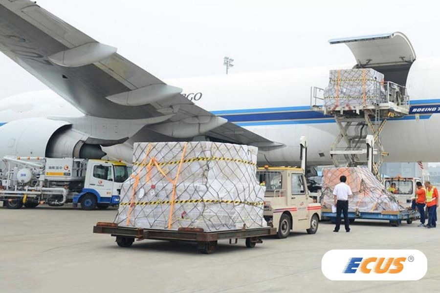 Thiết bị y tế được vận tải qua đường hàng không.