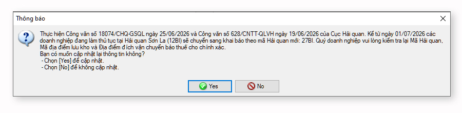 Thông báo trên PM ECUS