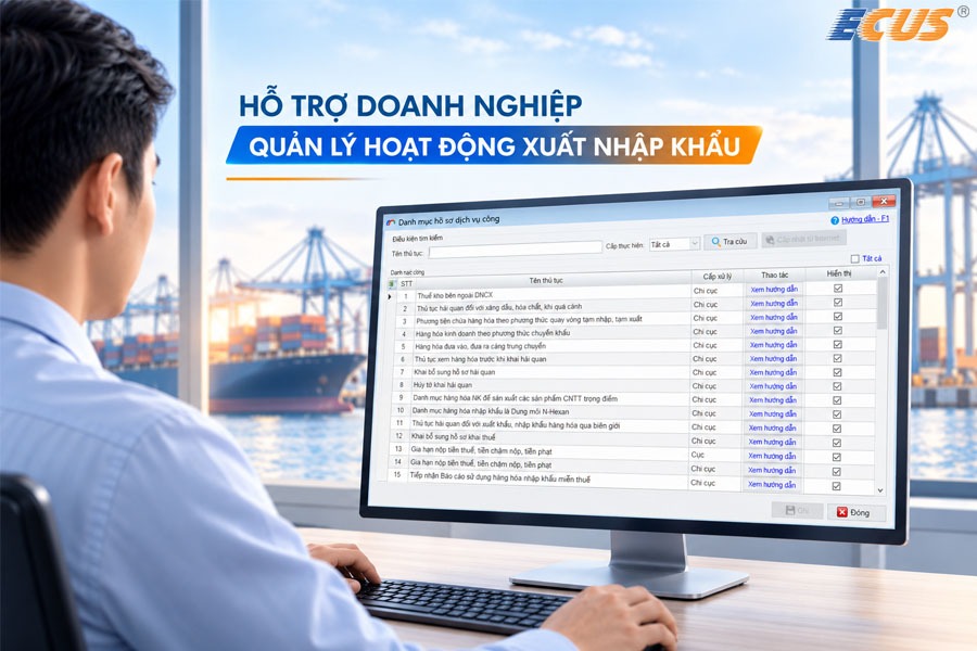 Phần mềm ECUS hỗ trợ doanh nghiệp quản lý các hoạt động XNK dễ dàng. 