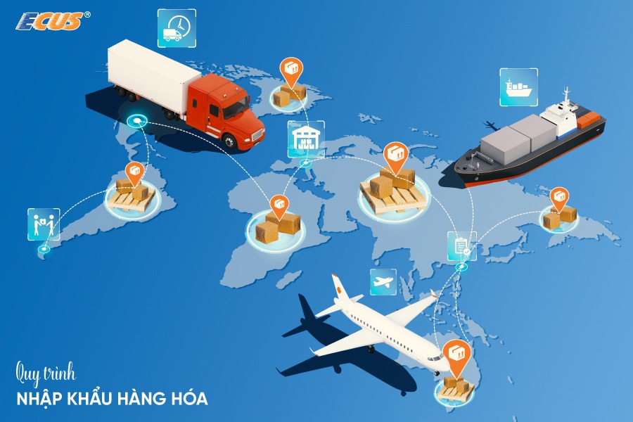 Quy trình nhập khẩu hàng hóa theo 6 bước.