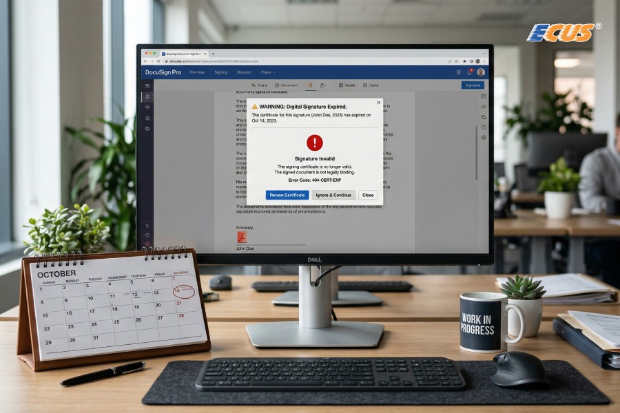 Thông báo chữ ký số hết hạn khi khai hải quan điện tử